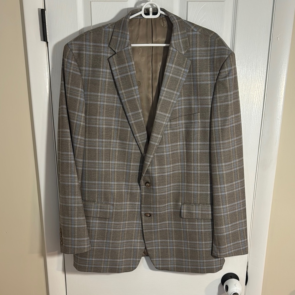 Ralph Lauren Men's Grey Plaid Blazer 48L EUC